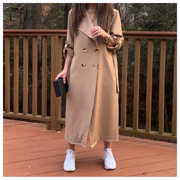 74 Made in France Fabulous Spring Belted Trench Coat jacket - Picture 3 of 7